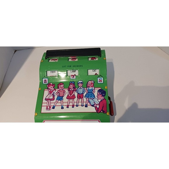 Vintage Tin Toy "See And Spell" by Wolverine Green & Yellow - Picture 5 of 8